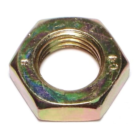 Midwest Fastener Lock Nut, M14-1.50, Steel, Class 8, Yellow Zinc, 6 PK 76071
